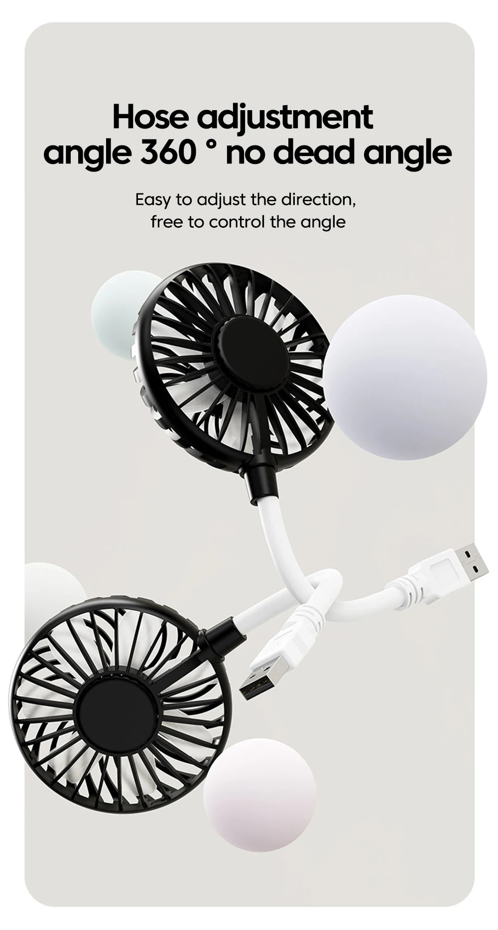 Silent USB Desk Fan – Plug-In, Compact, Instant Cooling