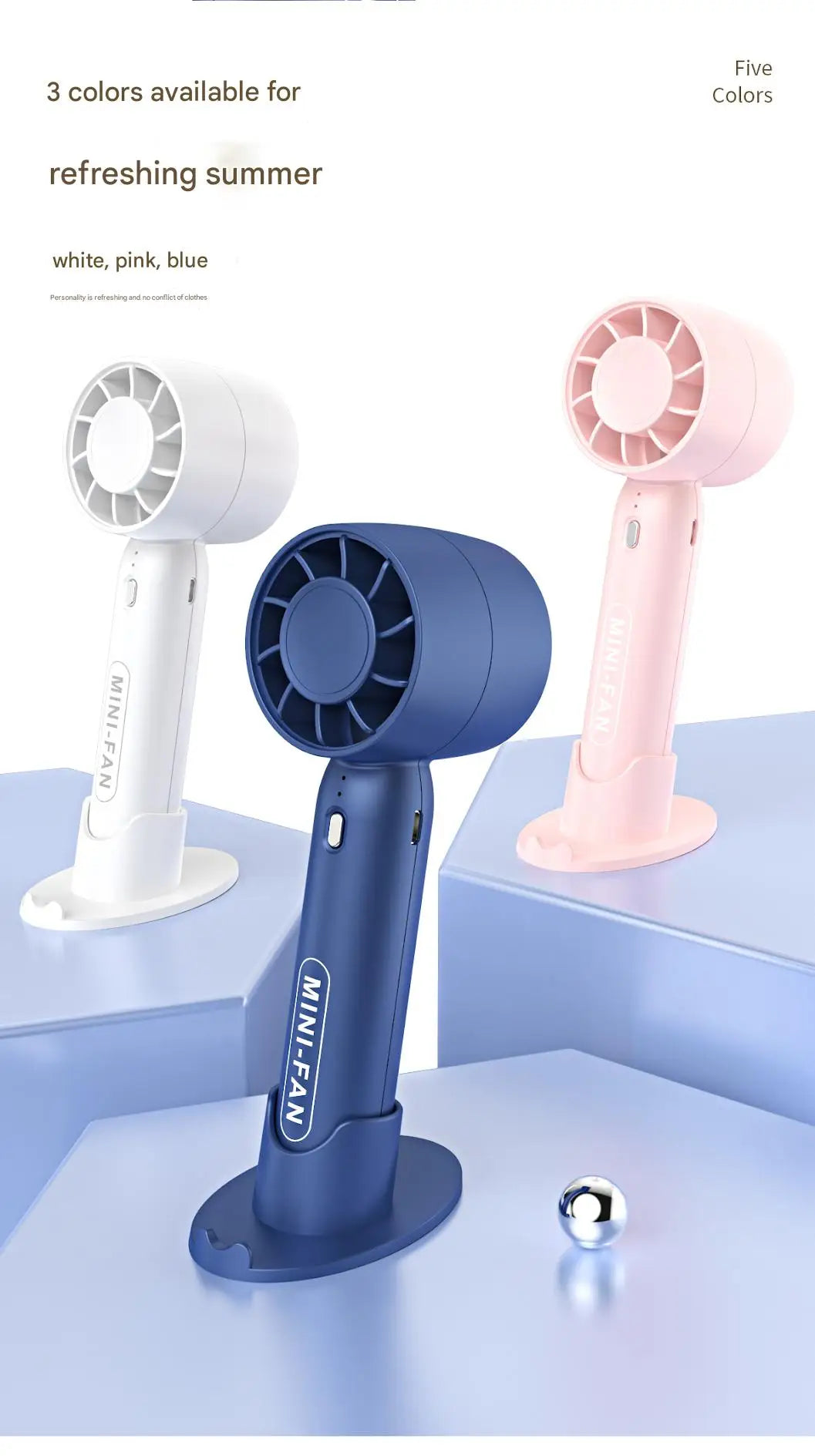 Turbo handheld small fan USB charging mini outdoor portable lightweight desktop stand with long-lasting battery life