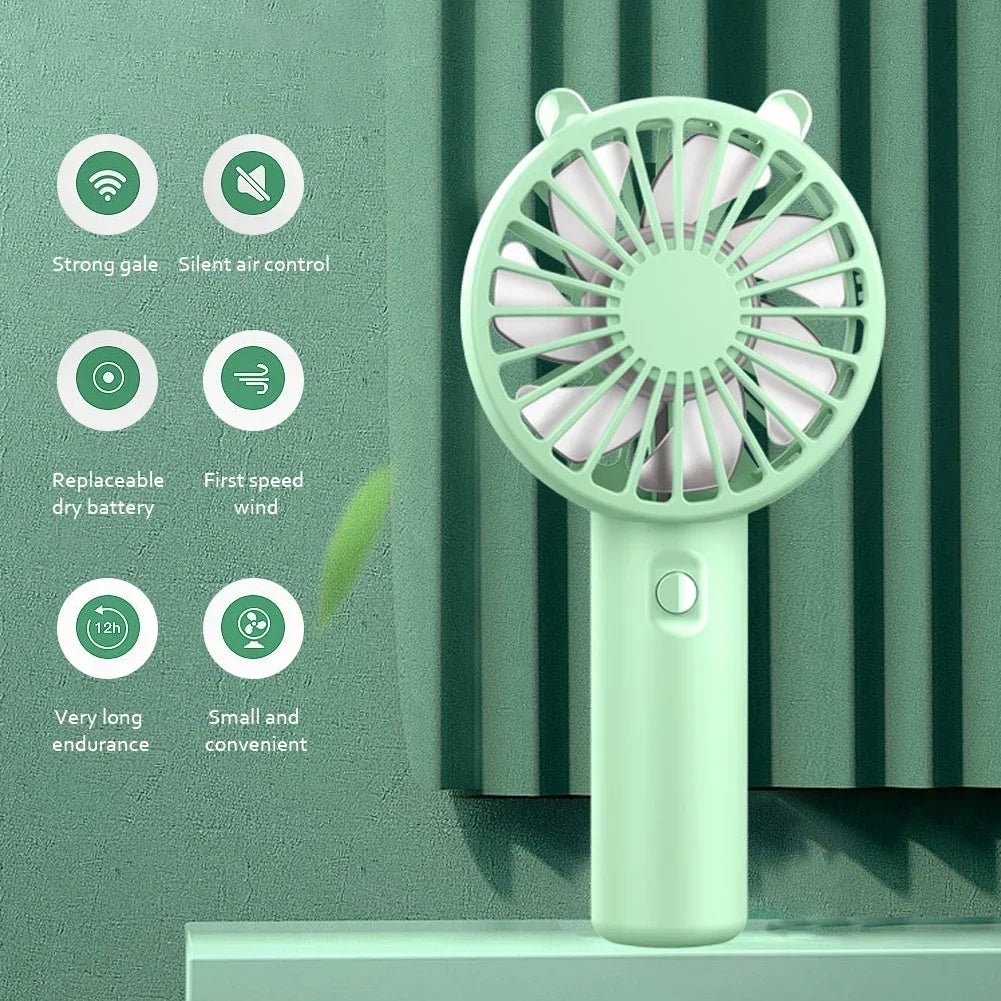Mini USB Rechargeable Handheld Fan – Quiet, Lightweight, Multi-Color