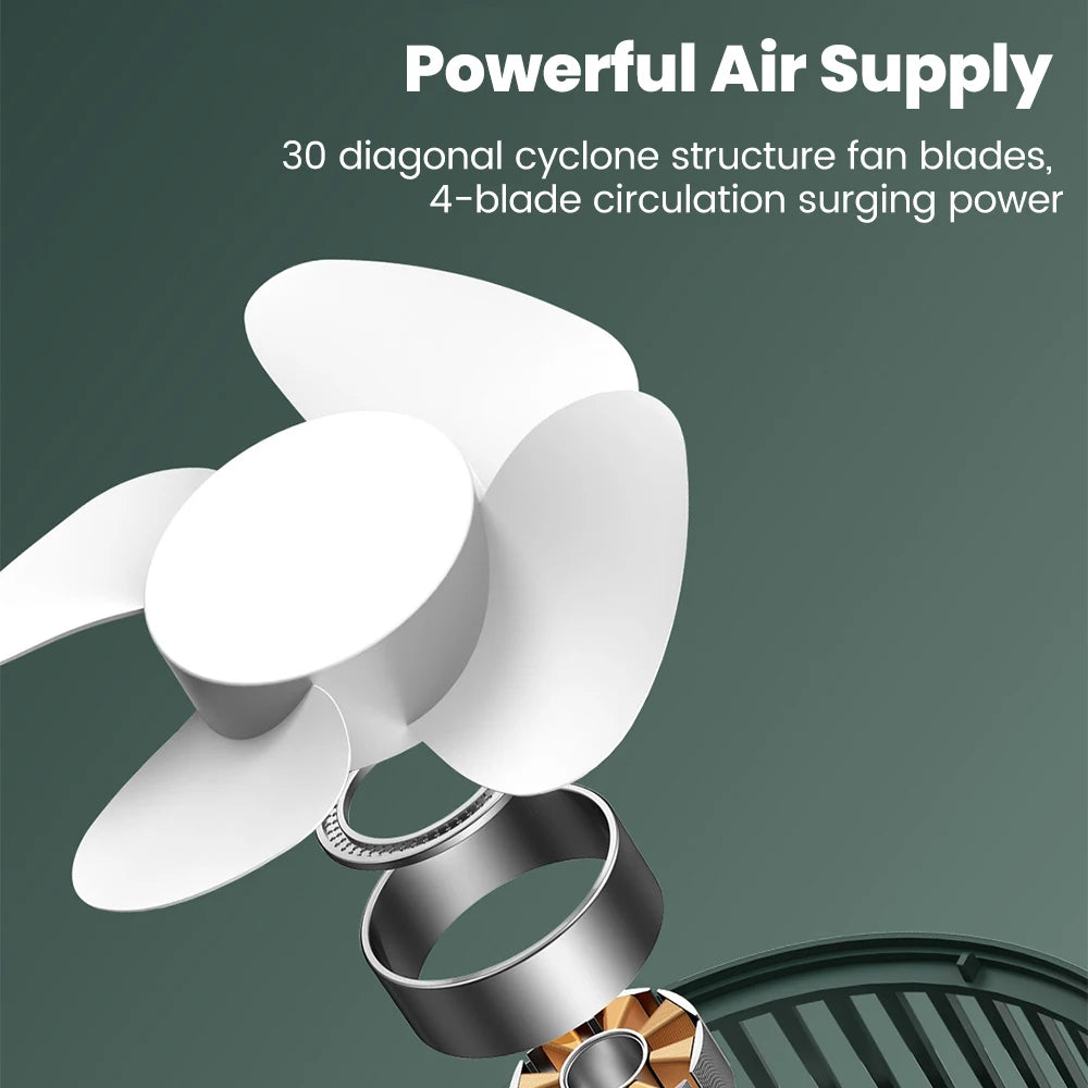 Mini USB Table Fan – High-Speed Turbo, Rechargeable, Dorm & Desk