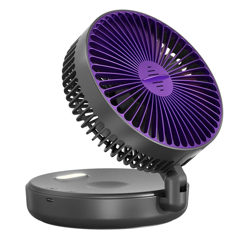 Foldable Wall Mount Fan – Glow-in-the-Dark, 5000mAh, High-Speed Circulation