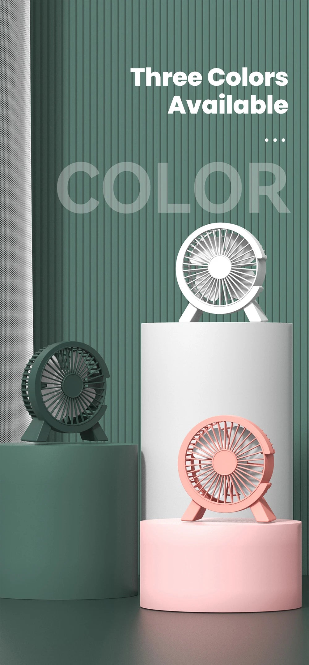 Mini USB Table Fan – High-Speed Turbo, Rechargeable, Dorm & Desk