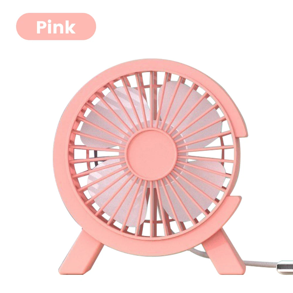 Mini USB Table Fan – High-Speed Turbo, Rechargeable, Dorm & Desk