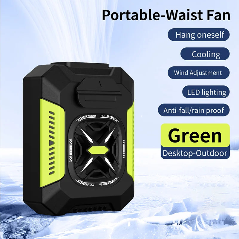 Wearable Neck Fan – 3-Speed, Belt Clip, 5000mAh, Hands-Free