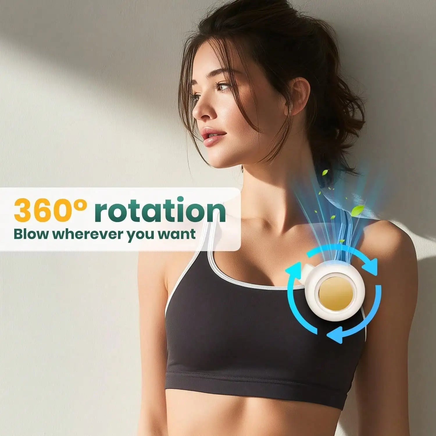 Clip-On Fan – 360° Rotatable, USB Rechargeable, Portable