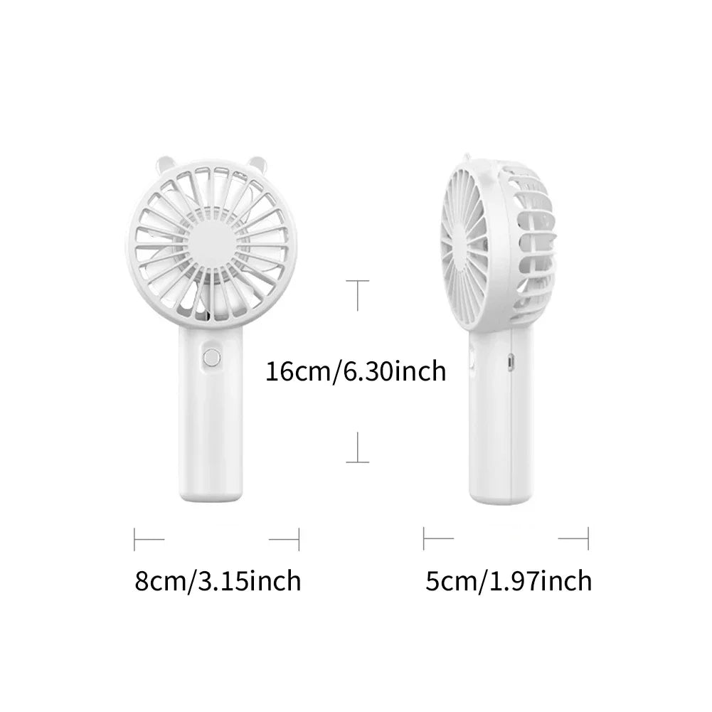 Mini USB Rechargeable Handheld Fan – Quiet, Lightweight, Multi-Color