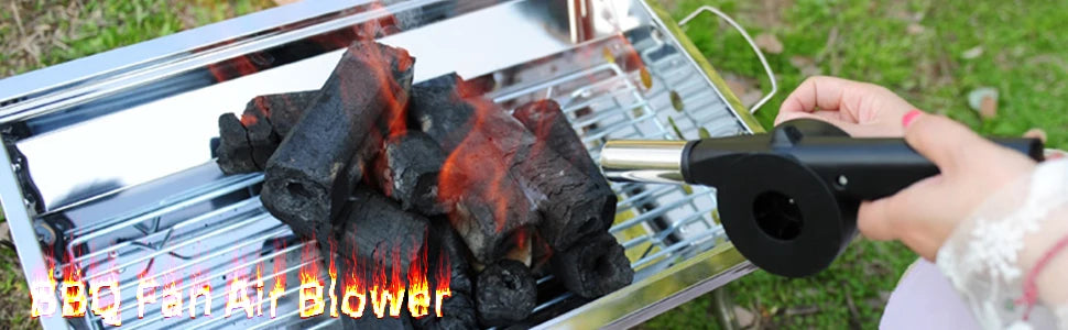 Hand-cranked Air Blower Barbecue Fan Mini Portable BBQ Grill Fire Bellows Picnic Camping Accessories Outdoor Hand Tools