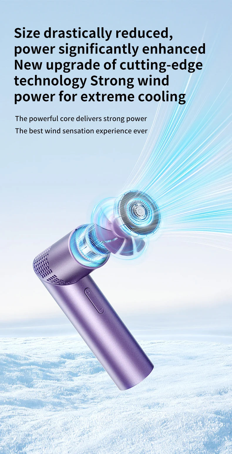 Foldable Neck Fan – Brushless Motor, Hands-Free, USB Rechargeable