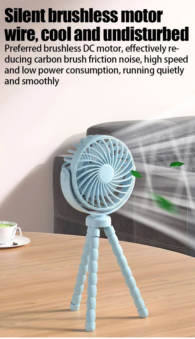 Multi Functional Student Baby Stroller Portable USB Mini  USB Rechargeable Handheld Electric Fan for Home 3 Speeds