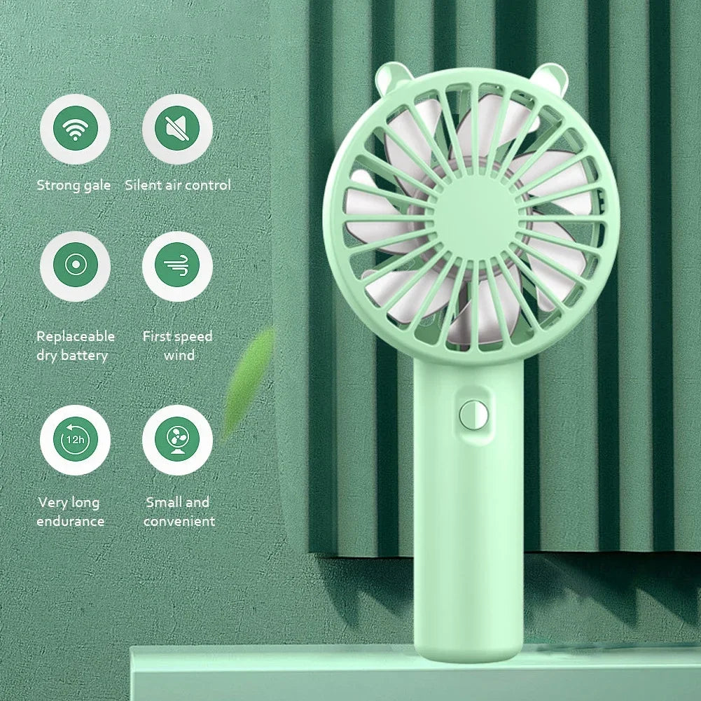 Mini USB Rechargeable Handheld Fan – Quiet, Lightweight, Multi-Color