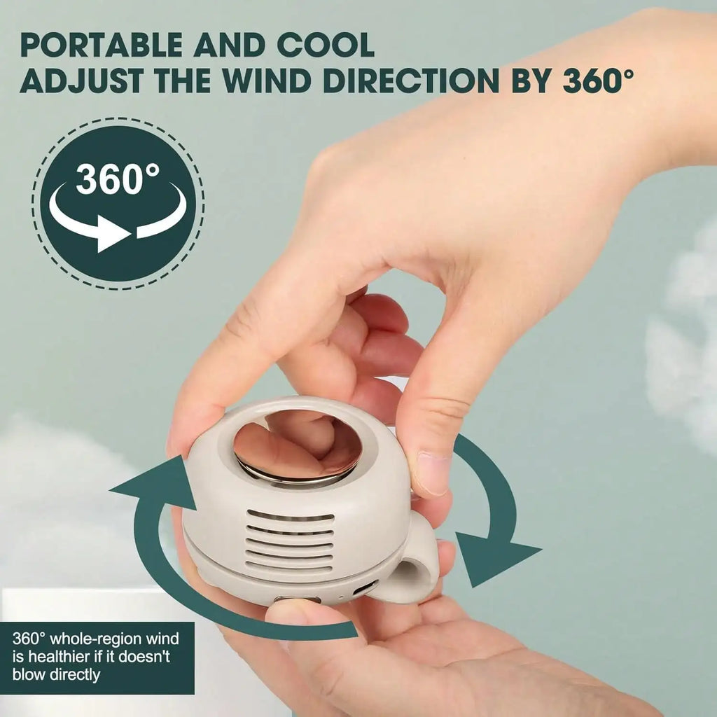 Clip-On Fan – 360° Rotatable, USB Rechargeable, Portable