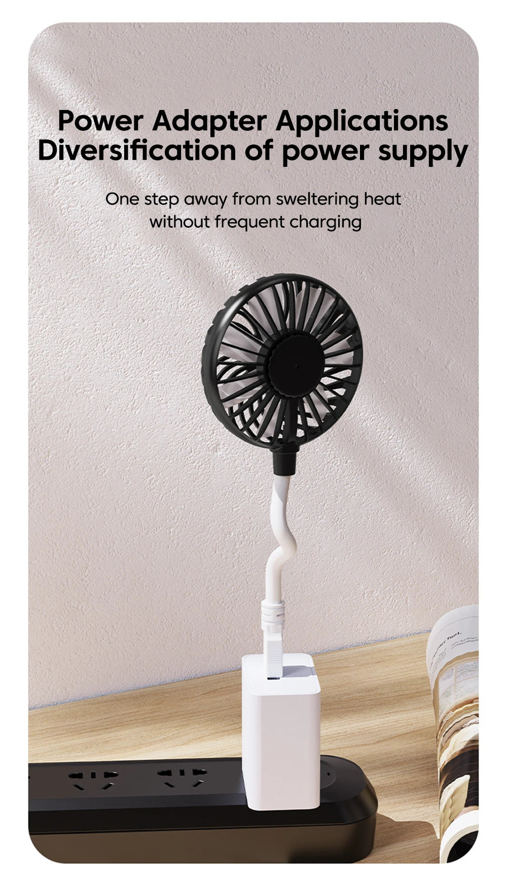 Silent USB Desk Fan – Plug-In, Compact, Instant Cooling