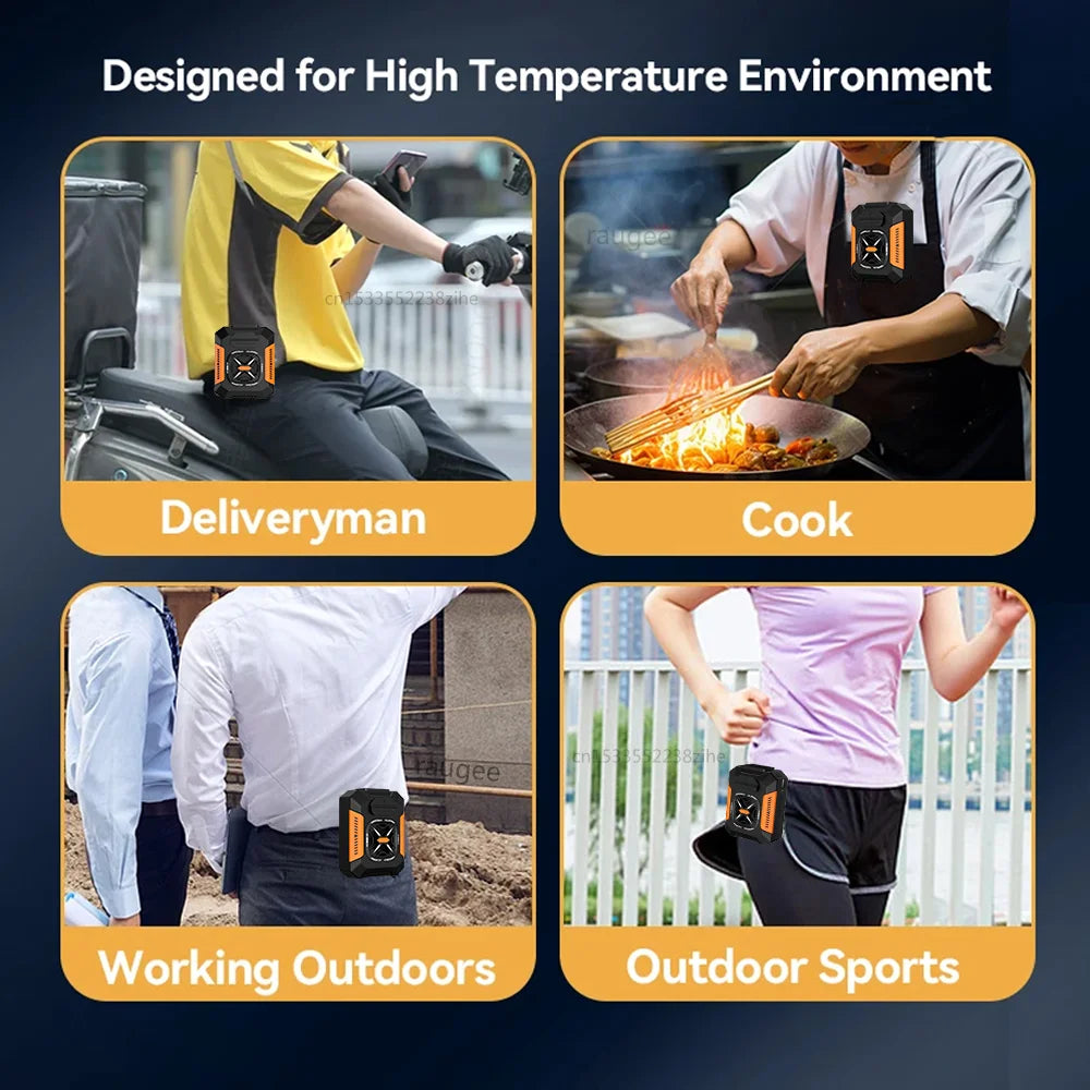 Wearable Neck Fan – 3-Speed, Belt Clip, 5000mAh, Hands-Free