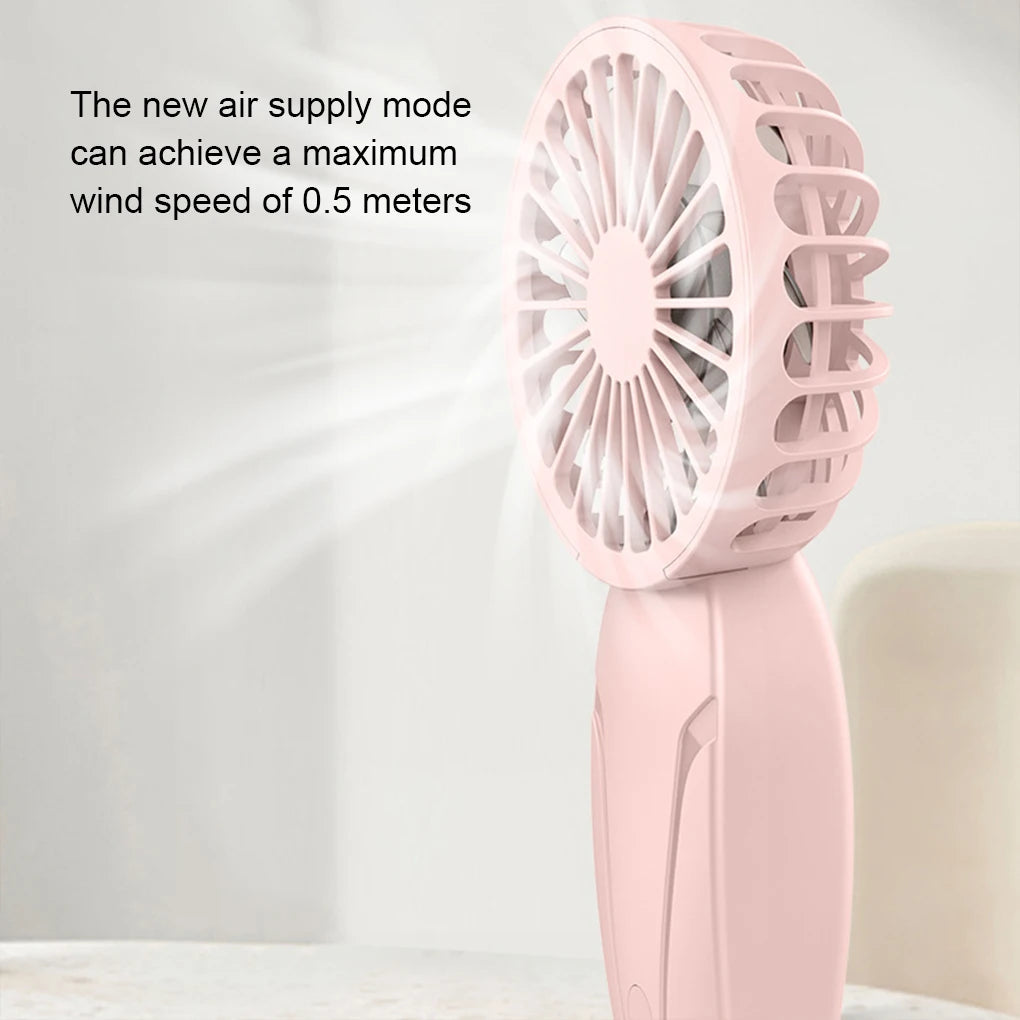 Cute Mini Pocket Fan – 3-Speed, USB Rechargeable, Lightweight
