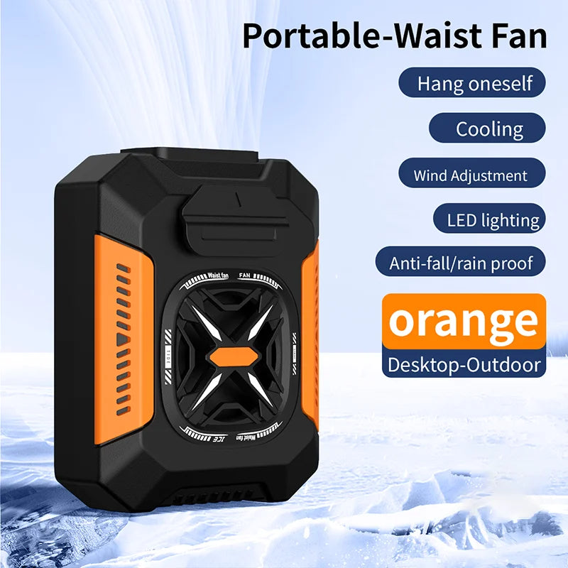 Wearable Neck Fan – 3-Speed, Belt Clip, 5000mAh, Hands-Free