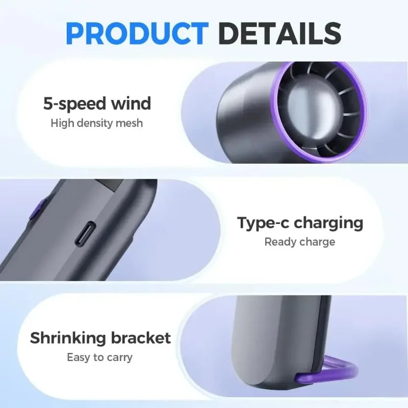 Handheld Fan – Multi-Speed, Portable Personal Fan for Travel