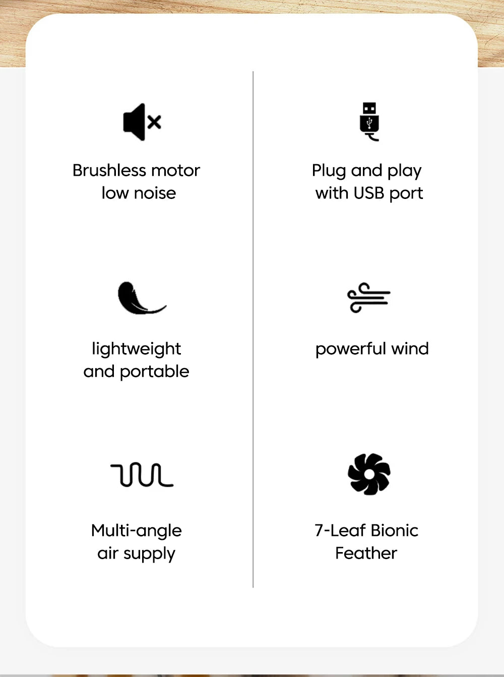 Silent USB Desk Fan – Plug-In, Compact, Instant Cooling