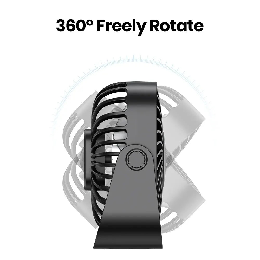 4-Inch USB Mini Desk Fan – 3-Speed, 360° Adjustable, Quiet Cooling