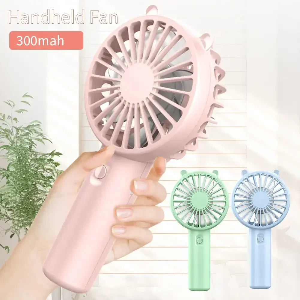 Mini USB Rechargeable Handheld Fan – Quiet, Lightweight, Multi-Color