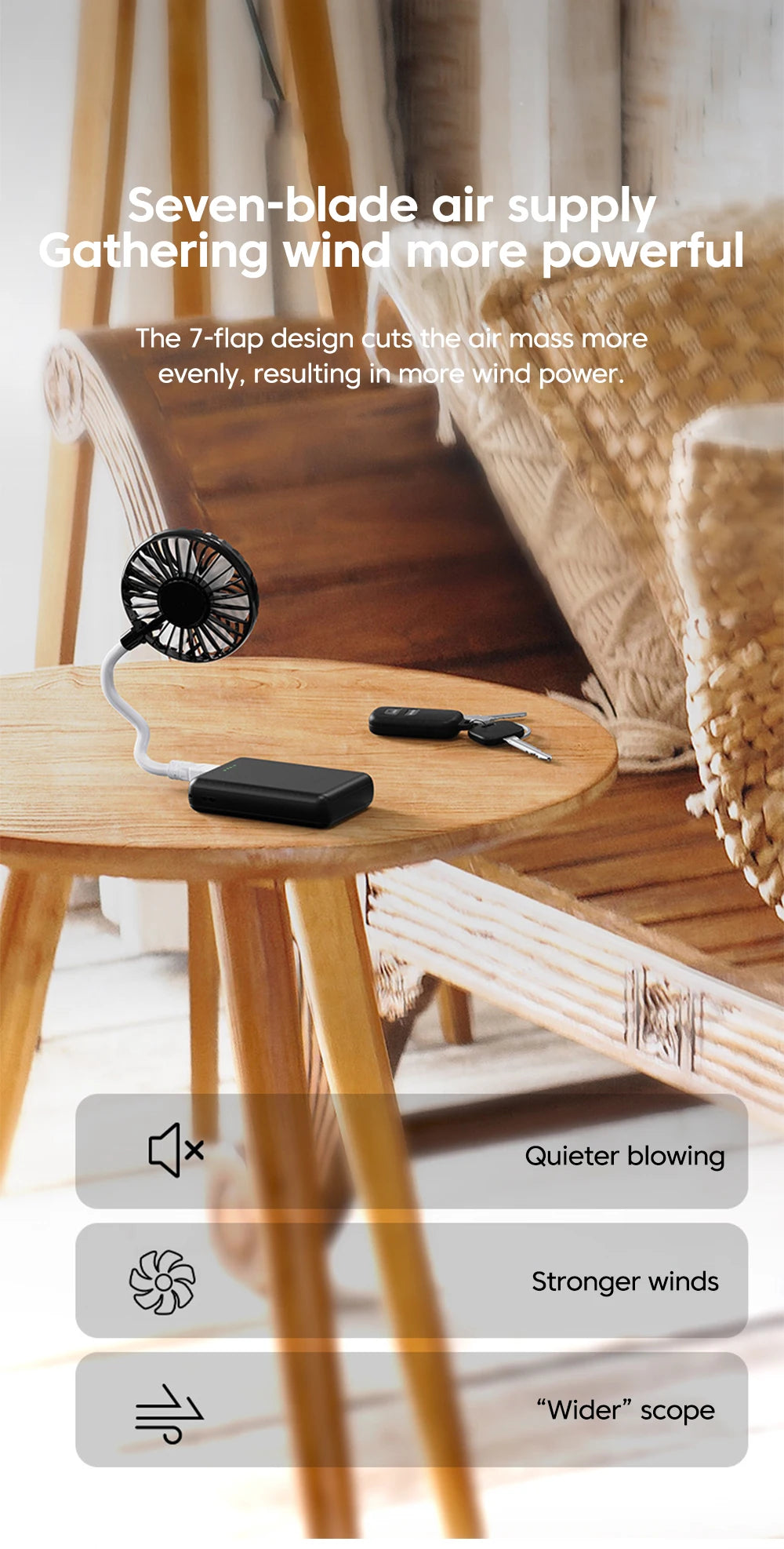 Silent USB Desk Fan – Plug-In, Compact, Instant Cooling