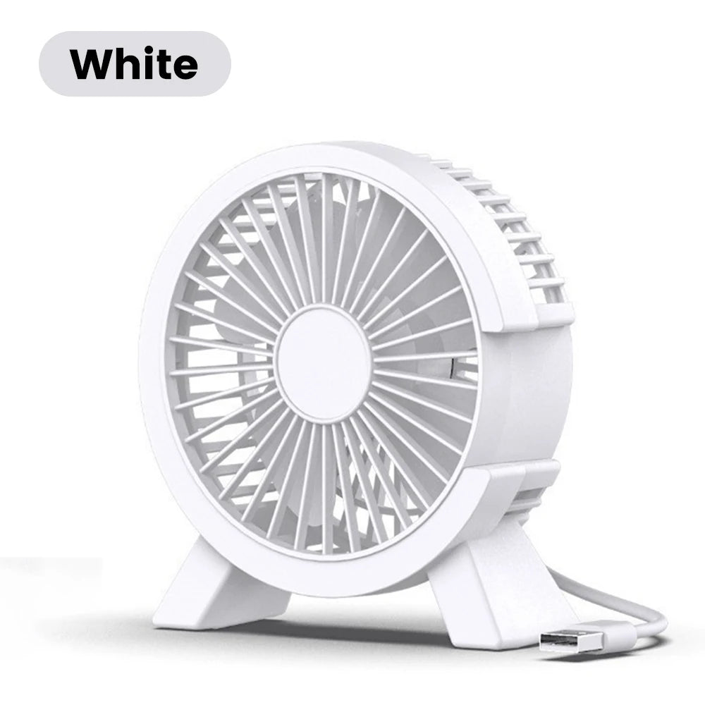 Mini USB Table Fan – High-Speed Turbo, Rechargeable, Dorm & Desk