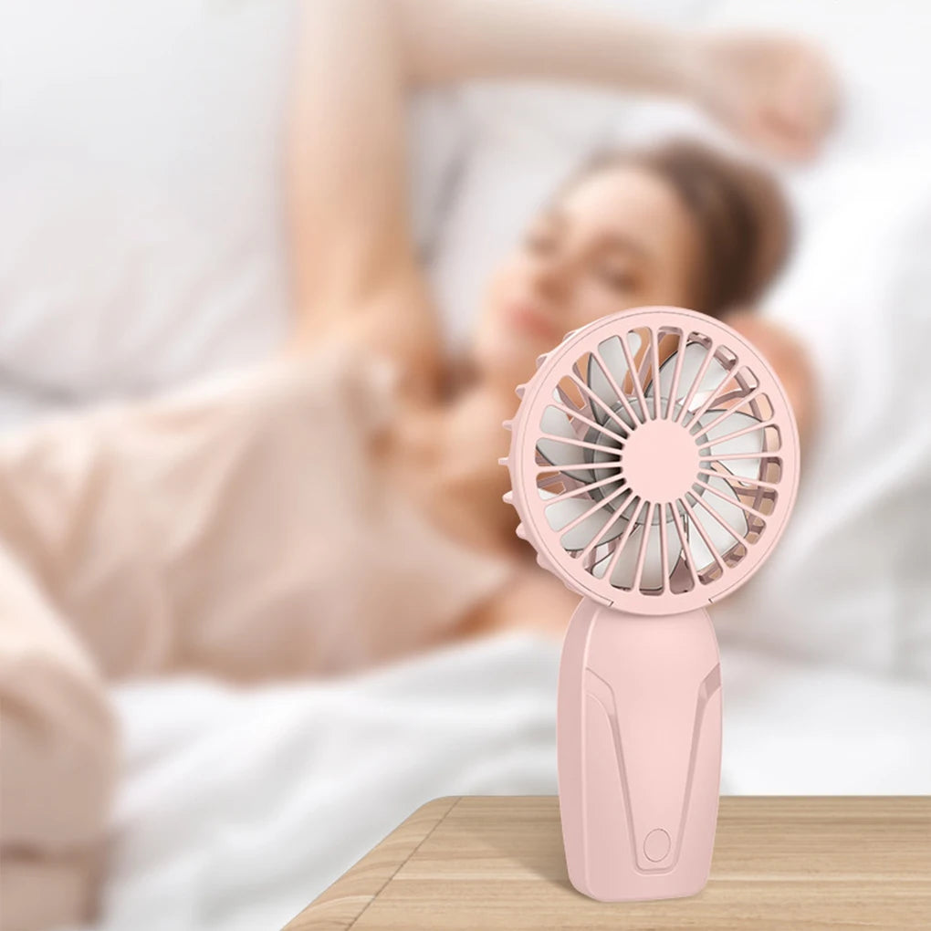 Cute Mini Pocket Fan – 3-Speed, USB Rechargeable, Lightweight