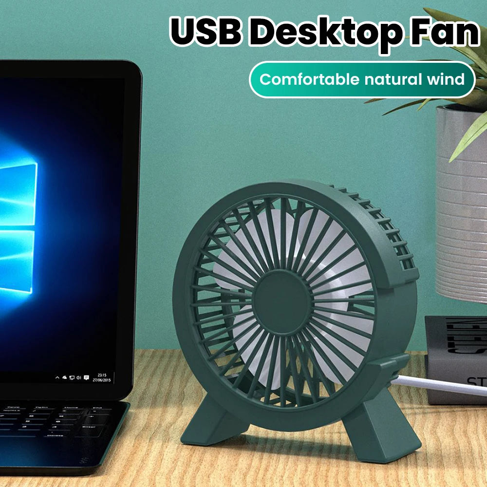 Mini USB Table Fan – High-Speed Turbo, Rechargeable, Dorm & Desk