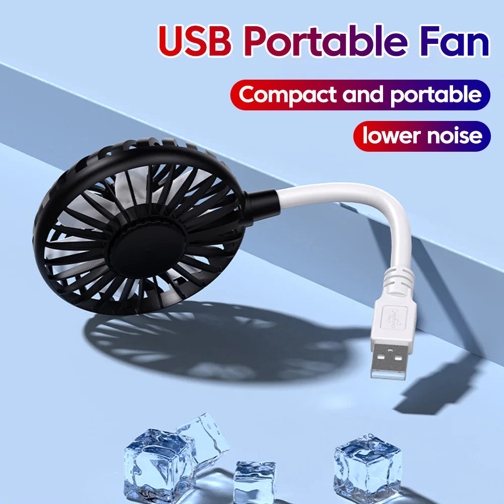 Silent USB Desk Fan – Plug-In, Compact, Instant Cooling