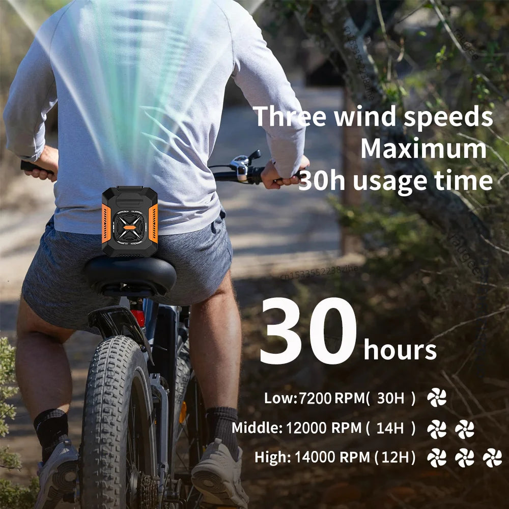 Wearable Neck Fan – 3-Speed, Belt Clip, 5000mAh, Hands-Free